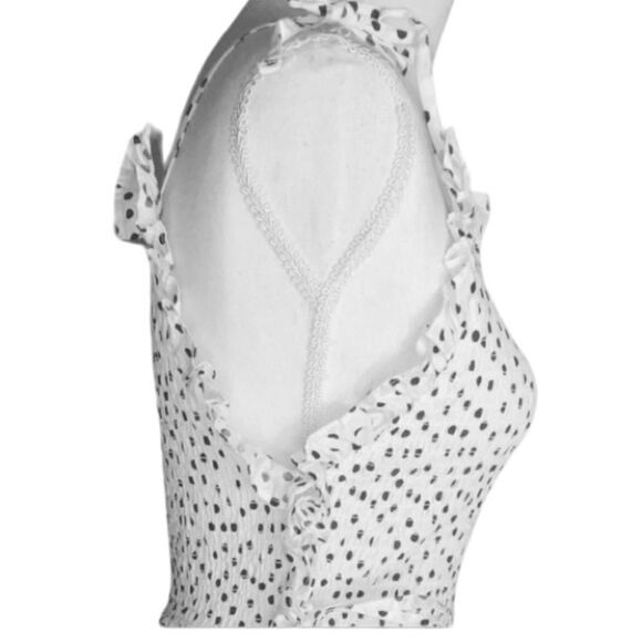 ASOS Design Wm Sz 4 Black White Polka Dot Tie Square Neck Smocked Maxi Sundress - Picture 3 of 6